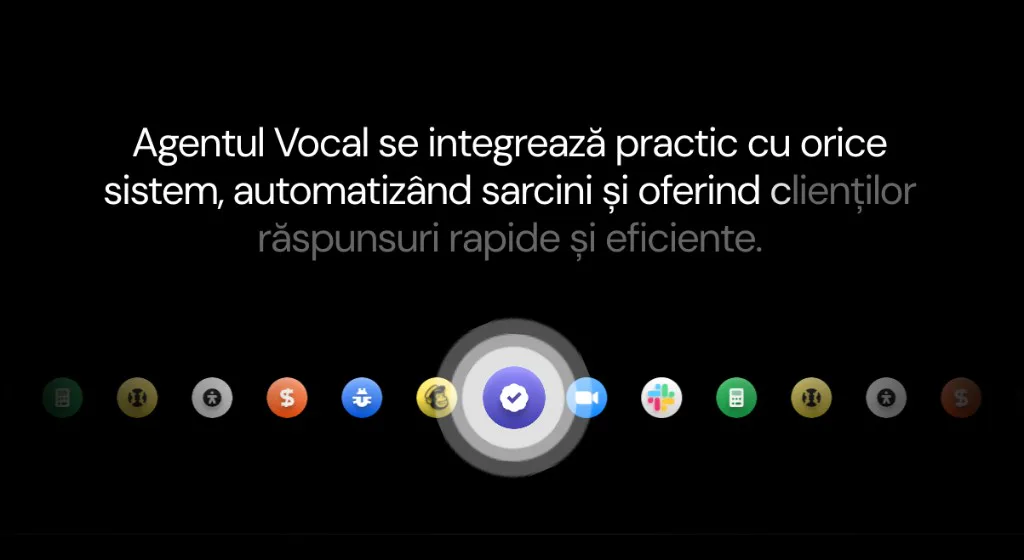 Integrări Agent Vocal — compatibil cu CRM, calendar, plăți și alte sisteme