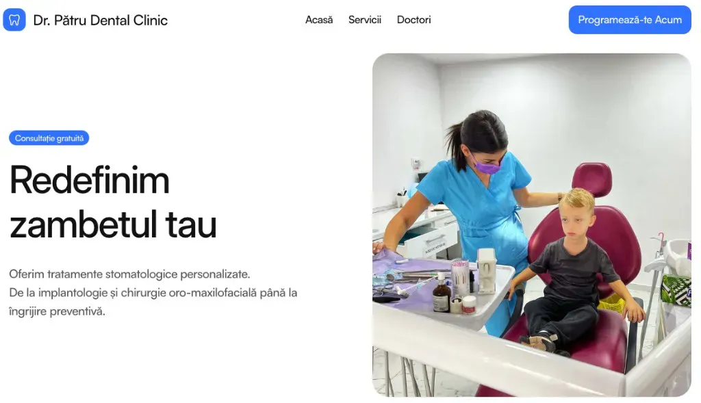 Site cabinet stomatologic Craiova - hero Dr. Pătru Dental Clinic